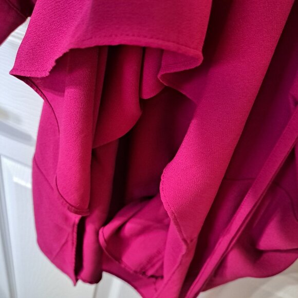 Apt 9 Women's 10 Magenta Long Sleeve Button Up Elastic Waist Dress Business - Picture 4 of 10